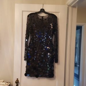 Black sequin cocktail dress